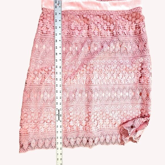 Rachel Parcell Pink Bride Lace Crochet Dress Womens M Coquette Legally Blonde‎ - Picture 11 of 15